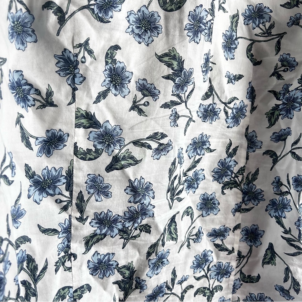 J.Crew Blue Floral Print Cotton Button Front Shirt Size Large - Picture 8 of 8
